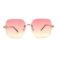 thumbnail image 1 of Womens Jewel Buckle Hinge Arm Rimless Butterfly Sunglasses Gold Red, 1 of 5
