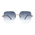 thumbnail image 1 of Womens Jewel Buckle Hinge Arm Rimless Butterfly Sunglasses Gold Smoke, 1 of 5