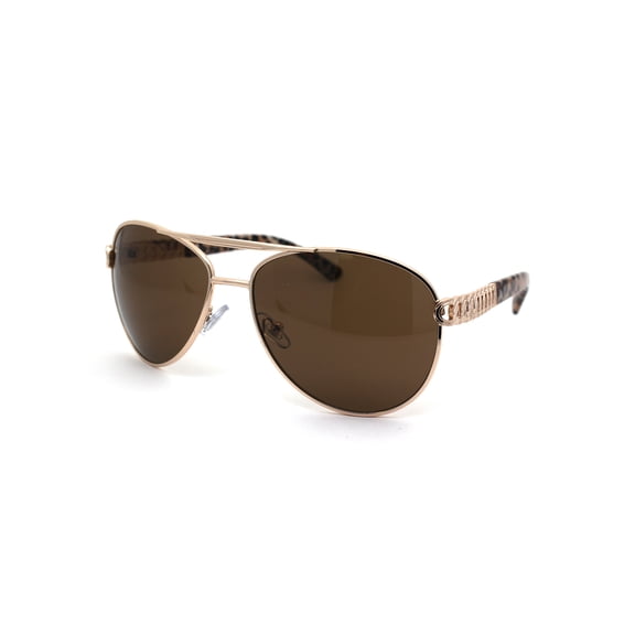 Womens Jewel Chain Arm Luxury Designer Fashion Officer Sunglasses Gold Leopard Brown