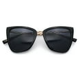 thumbnail image 1 of Womens Jewel Chain Arm Plastic Oversize Cat Eye Retro Diva Sunglasses All Black, 1 of 6
