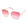thumbnail image 1 of Womens Jewel Chain Arm Rectangular Metal Rim Butterfly Sunglasses Gold Pink, 1 of 4