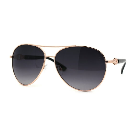 Womens Jewel Chain Arm Retro Tear Drop Pilots Sunglasses Gold Black - Smoke