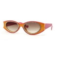 thumbnail image 1 of Womens Jewel Rhinestone Oval Glitter Concave Mid Temple Sunglasses Orange Fuchsia - Brown, 1 of 4