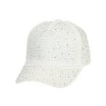 thumbnail image 1 of Womens Jeweled Rhinestone Studded Hat - Crystal Gem Bling Baseball Cap, White, 1 of 4