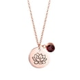 thumbnail image 1 of Womens Jewelry Birth Month Flowers Necklace With Birthstone, Birth Flower Pendant Necklace, Disc Coin Pendant Necklaces Birthday Gifts For Her Birth Flower Necklaces Necklace for Women Charm Necklace, 1 of 2