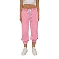 thumbnail image 1 of Womens Jogger Capris Ruffle Drawstring Waist Capris Pants Comfortable Loose Casual Cropped Trousers XXL, 1 of 5