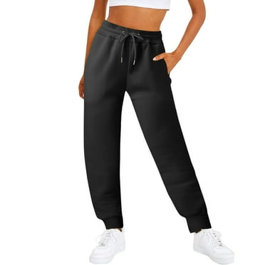 Womens Jogger Pants Clearance Comfortable Ladies Sweatpants with Pockets Workout High Waisted Sweatpants Sweatpants for Women Drawstring Active Black XXL