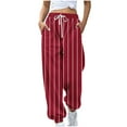 thumbnail image 1 of Womens Joggers with Pockets Elastic High Waisted Long Pants with Pockets Drawstrings Athletic Running Slacks Cropped Pant Workout Business Sweatpants Cuffed Ankle Loose Bottoms, 1 of 5