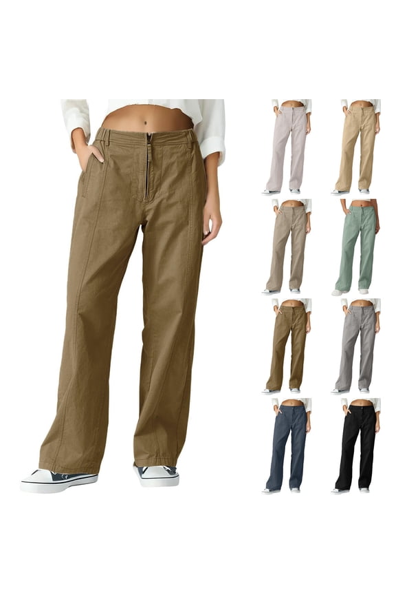 Womens Joggers Sweatpants Straight Leg Tracksuit Bottoms Jogging Bottoms Drawstring Lounge Pants Sports Trousers with Pockets Khaki XXL