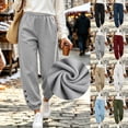 thumbnail image 1 of Womens Joggers Sweatpants with Pockets Baggy High Waisted Lounge Athletic Gray Button Trim Hem Sweat Pants Size L, 1 of 8
