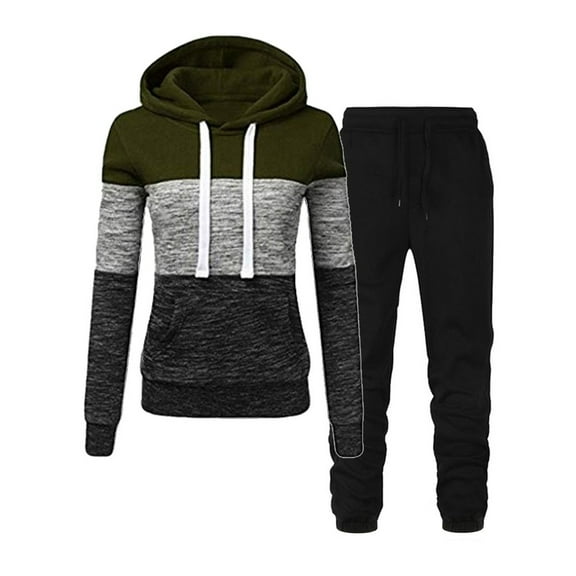 Womens Joggers Sweatsuits Sets 2 Piece Fleece Lined Long Sleeve Sweatshirts Sweatpants Casual Outfits with Pockets Hooded Workout Tracksuits