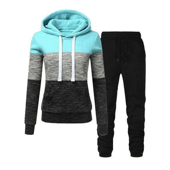 Womens Joggers Sweatsuits Sets 2 Piece Fleece Lined Long Sleeve Sweatshirts Sweatpants Casual Outfits with Pockets Hooded Workout Tracksuits