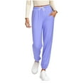 thumbnail image 1 of Womens Joggers with Pockets, Drawstring Sweatpants, High Waisted Pajama Bottom Jogger Pants Loungewear, 1 of 7