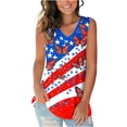 thumbnail image 1 of Womens July 4th Tank Tops Funny Patriotic Independence Day Graphic Sleeveless Tees High Low Holiday Casual Shirts Sky Blue, M, 1 of 6