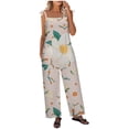 thumbnail image 1 of Womens Jumpsuit Plus Size Fashion Loose Fit Tie Shoulder Baggy Overalls Summer Casual Rompers with Pockets, 1 of 6