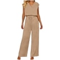 thumbnail image 1 of Womens Jumpsuit Sleeveless Casual Summer Side Split Overalls Jumpers Spaghetti Strap Lightweight Baggy Long Pants Rompers with Pockets, 1 of 6