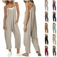 thumbnail image 1 of Womens' Jumpsuit with Tummy Control Fashion Fashion and Casual Cold Shoulder Jumpsuit Solid Suspender Jumpsuits Wide Pocket Leg Pant Gift for Women Up to 65% off, 1 of 9