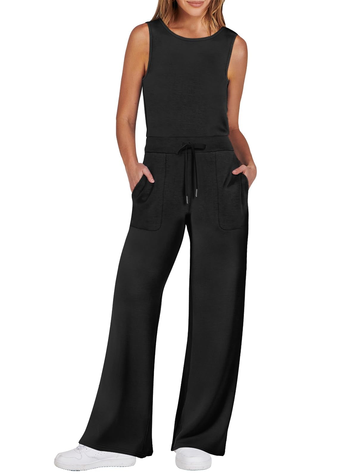 Womens Jumpsuits Casual Dressy Rompers One Piece Wide Leg Pant Suit ...