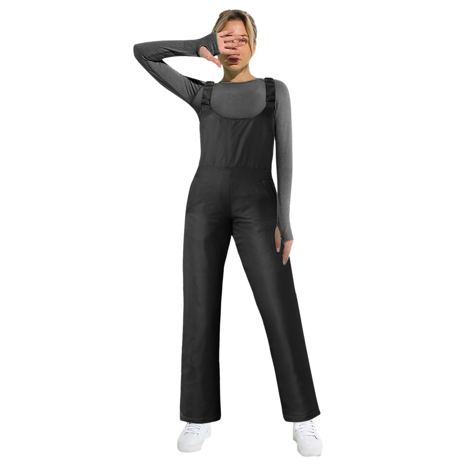 Womens Jumpsuits Casual Insulated Waterproofs Pant Ski Bib Overalls