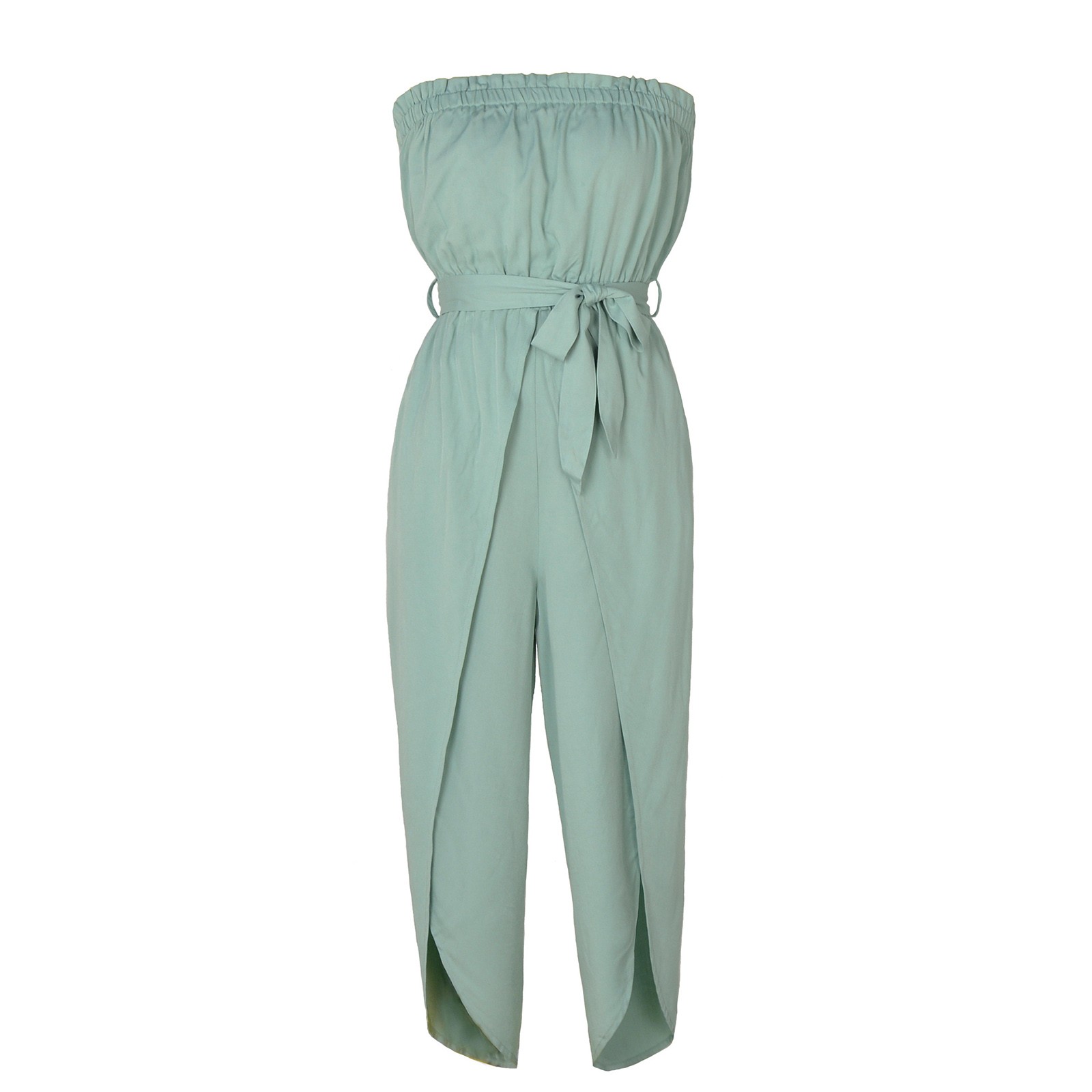 Womens Jumpsuits Casual Solid Color Jumpsuit Straight Pants Simple And ...