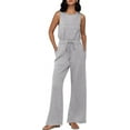 thumbnail image 1 of Womens Jumpsuits Fall Outfits 2023 New Casual Fashion Clothes Sleeveless Wide Leg Long Pants Romper, 1 of 6