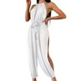 Womens Jumpsuits Sleeveless Beach Coverup Solid Color Versatile Strap