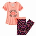 thumbnail image 1 of Womens Junior Pink Lips Pajamas Kiss Boys Not Frogs Sleep Set X-Large, 1 of 1