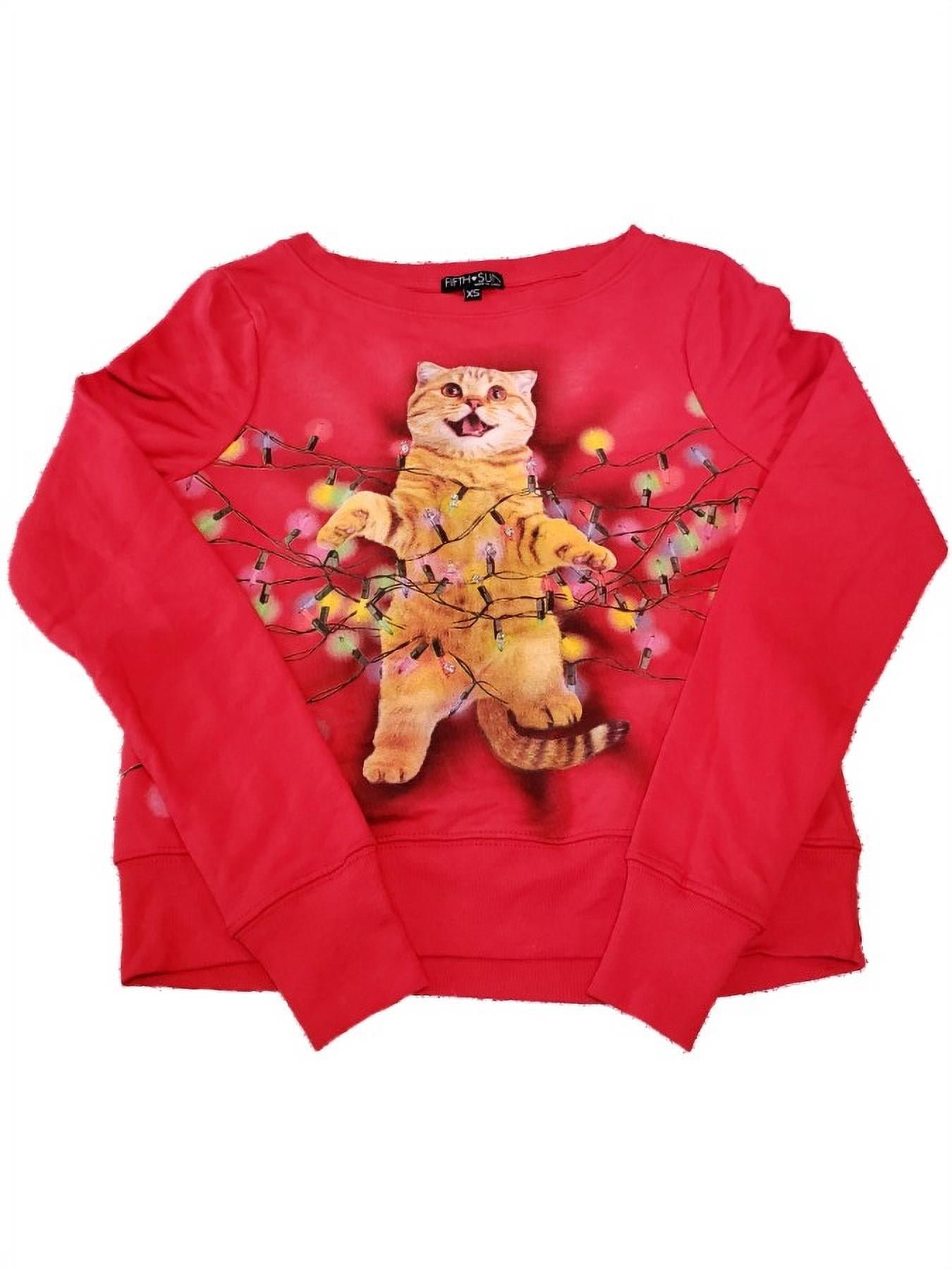 Cats Light Up Christmas Sweater Target Junior Womens Green Puppy