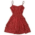 thumbnail image 1 of Womens (Junior's) Red Ruffle Polka Dot Sleeveless Fit & Flare Sun Dress Small, 1 of 2