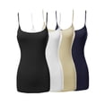 thumbnail image 1 of Womens & Juniors Basic Solid Long Length Adjustable Spaghetti Strap Tank Top, 1 of 3