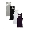 thumbnail image 1 of Womens & Juniors Racerback Ribbed Knit Athletic Camisole Long Tank Top - 4 or 6 Pack, 1 of 2