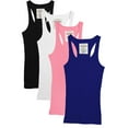 thumbnail image 1 of Womens & Juniors Racerback Ribbed Knit Athletic Camisole Long Tank Top - 4 or 6 Pack, 1 of 1