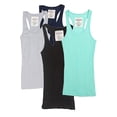 thumbnail image 1 of Womens & Juniors Racerback Ribbed Knit Athletic Camisole Long Tank Top - 4 or 6 Pack, 1 of 1