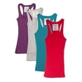 thumbnail image 1 of Womens & Juniors Racerback Ribbed Knit Athletic Camisole Long Tank Top - 4 or 6 Pack, 1 of 1