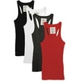 thumbnail image 1 of Womens & Juniors Racerback Ribbed Knit Athletic Camisole Long Tank Top - 4 or 6 Pack, 1 of 1