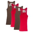 thumbnail image 1 of Womens & Juniors Racerback Ribbed Knit Athletic Camisole Long Tank Top - 4 or 6 Pack, 1 of 1