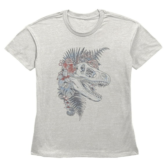 Womens Jurassic World Floral Fossil Head T Shirt