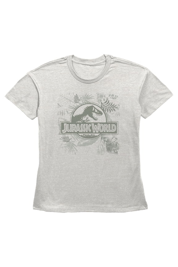 Womens Jurassic World Tropical Movie Logo T Shirt