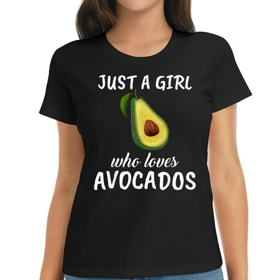 Womens Just A Girl Who Loves Avocados Clothes Outfit Gift Avocado T-Shirt Black