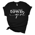 thumbnail image 1 of Womens Just A Small Town Girl Tshirt Heart Short Sleeve T-shirt Graphic Tee-Black-small, 1 of 1