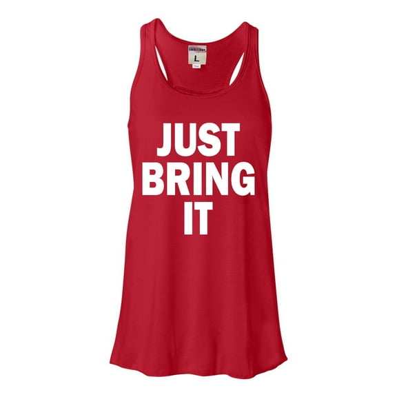 Womens Just Bring It Flowy Racerback Tank Top T-Shirt