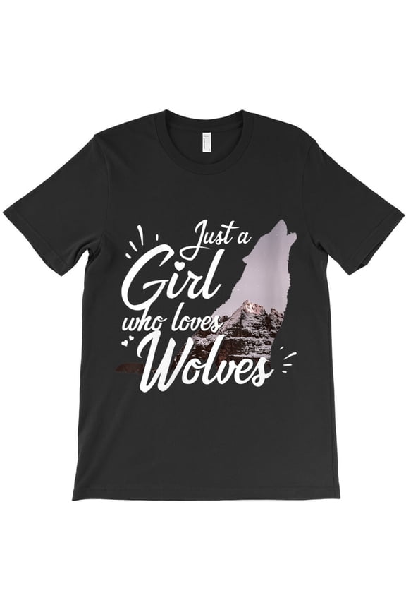 Womens Just Girl Who Loves Wolves Wolf, Animal Lover's Graphic G17510 Unisex T-Shirt, Up to Size 5XL