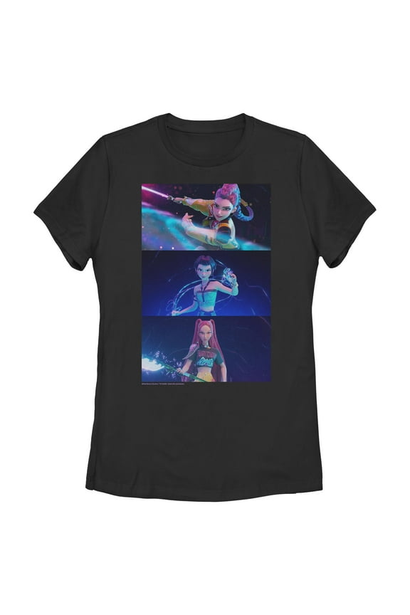 Womens KPop Demon Hunters Group Shot Trio T Shirt