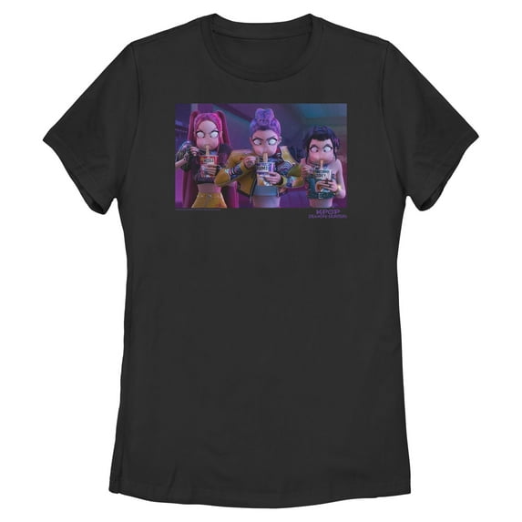 Womens KPop Demon Hunters Rumi, Mira and Zoey Ramyeon T Shirt