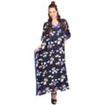 thumbnail image 1 of Womens Kaftan Tunic Kimono Dress Ladies Summer Evening Maxi Party One Size Fits 10-24 (One Size, 117-NAVY), 1 of 5