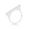 thumbnail image 1 of Womens Karolina 0.2 CT Cubic Zirconia Rhodium Contemporary Simple Ring - Size 8, 1 of 1