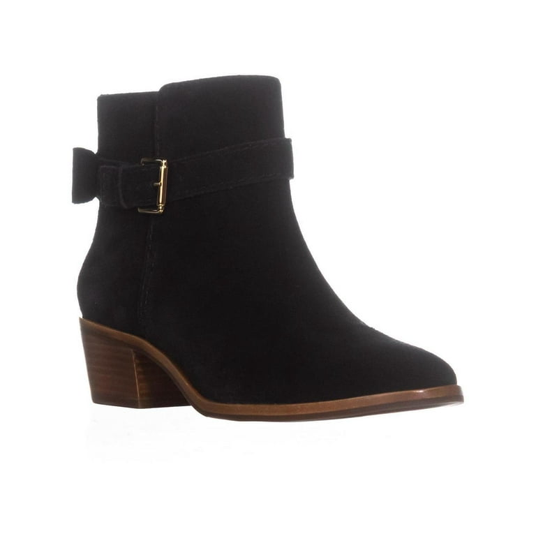 Womens Kate Spade Taley Block Heel Buckle Ankle Boots Black