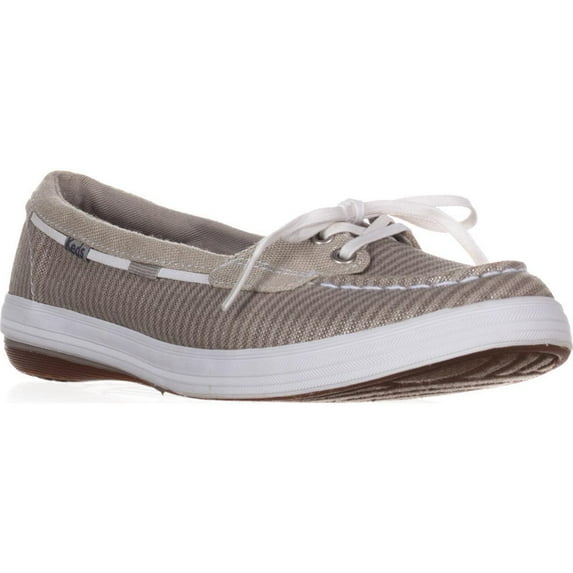 Womens Keds Glimmer Lace Up Boat Shoes, Silver