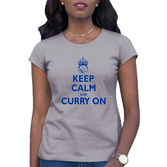 Womens Keep Calm And Curry On T-Shirt
