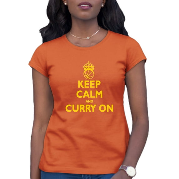 Womens Keep Calm And Curry On T-Shirt